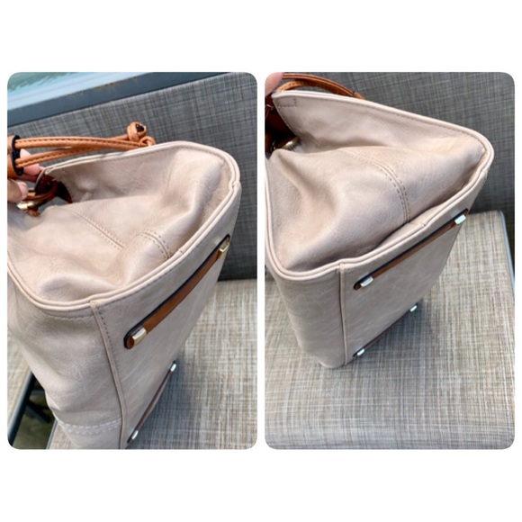 Simply Noelle Two-Toned Leather Satchel - Picture 5 of 8